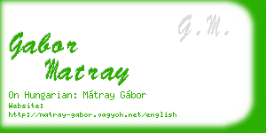 gabor matray business card